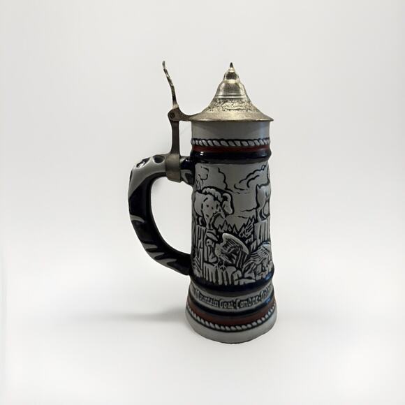 Avon Vintage German Ceramic Beer Stein With Pewter Lid Signed 1976 - Picture 1 of 9
